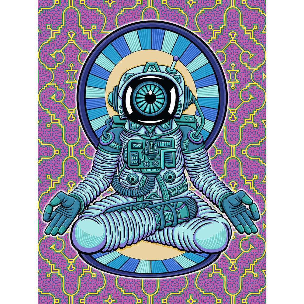 Astronaut Heady Art Print Tapestry 58x75" by Sunshine Joy